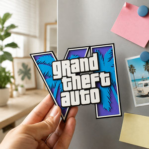 โลโก้ <span class=keywords><strong>GTA6</strong></span> ของตกแต่งแม่เหล็ก ของที่ระลึกเกม GTA ซีรีส์ ป้ายแสดงสินค้า ของประดับตกแต่ง - Product Image 2