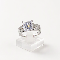 Bijoux de luxe pour femmes, bague de fiançailles et de mariage en argent 925 avec moissanite, cadeau de bijoux pour femmes
