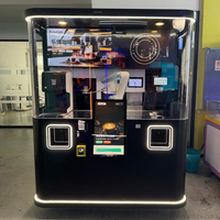 Distributeur automatique de café robotisé IA, robot café intelligent, kiosque café intelligent, écran tactile, boîte à lait, affichage