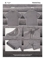 T-shirt Homme Vintage Lavé Coupe Oversize Épaules Tombantes en Coton Longue Fibre 230 g/m² Respirant et Uni – Vente en Gros