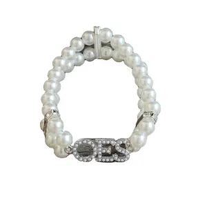 Elastic Adjust Size Two Rows Imitation Pearl Past Masonic College Greek Club Society Order Of The Eastern OES Bracelet