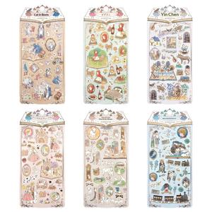 Autocollants plats de contes de fées Shinkle, bottes de dessin animé, chaton, <span class=keywords><strong>petit</strong></span> <span class=keywords><strong>chaperon</strong></span> <span class=keywords><strong>rouge</strong></span>, décoration d'album de journal intime pour filles, papier - Product Image 6