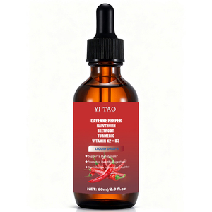 OEM Supports Metabolism Natural Cayenne, Beetroot & Turmeric <b>Liquid</b> Drops with Hawthorn Extract -<b>Vitamin</b> D3 & K2 - Product Image 1