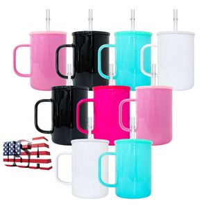 High Borosilicate 17Oz Blank Colored Glass Camper Mug With Pp Lid for Sublimation Printing <b>Vinyl</b> Uv Dtf <b>Wraps</b> - Product Image 4