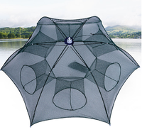 Filet de pêche pliable en nylon à piège automatique, vente en gros en Chine, 4/6/8/10/16/20 trous, pour attraper les poissons, les crevettes, les crabes