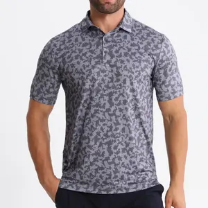 MOQ 1 Pcs Wholesale High Quality Sublimation Print UPF50+ Dry Fit Golf Polo Shirts Custom Logo Camo Polo T-Shirt For Men
