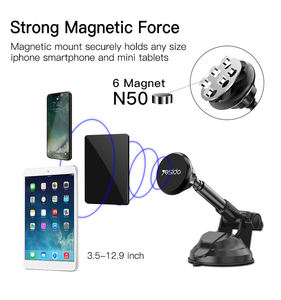 Support magnétique universel pour téléphone de voiture à rotation 360 degrés, support pour tableau de bord et pare-brise avec bras télescopique en métal pour smartphones - Product Image 5