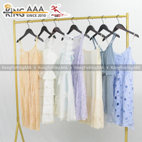 KungFu KingAAA Grosir Gaun Midi Wanita Korea Bekas Model Berlubang dengan Tali, Bal Pakaian Wanita Seken Model Camisole Musim Panas