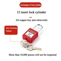 Serrure industrielle de sécurité Loto de 38mm Cadenas de sécurité durable avec longue manille en acier Verrouillage coloré pour un stockage sécurisé