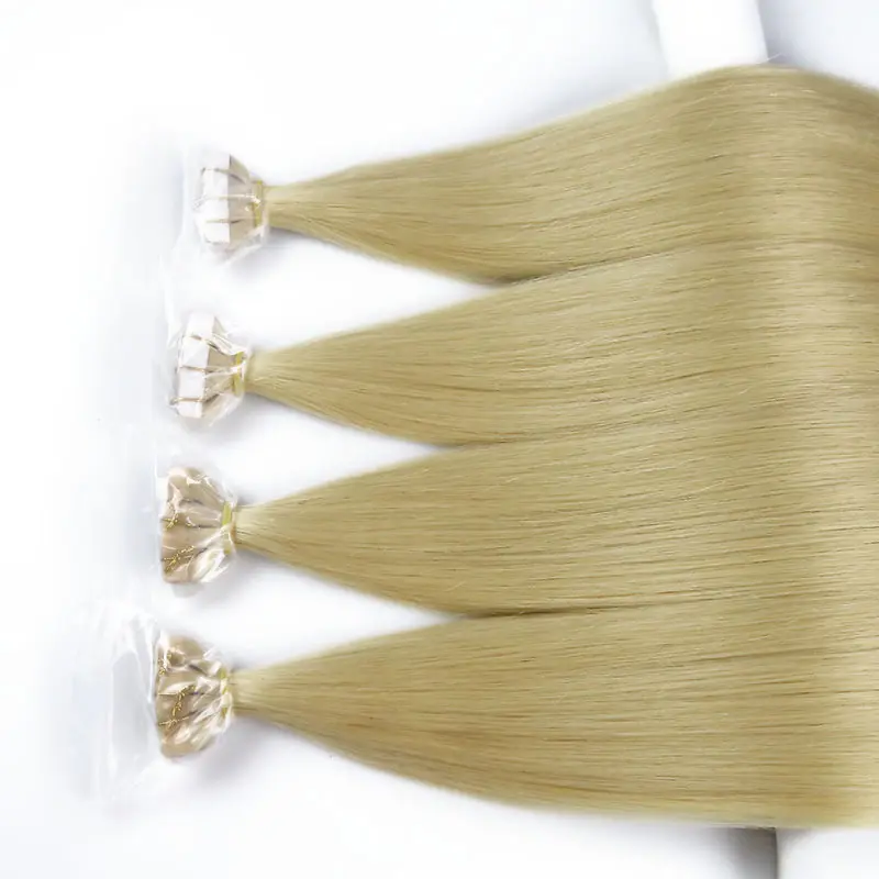 Verlegen Gouden Blonde Tape In Human Hair Extensions Ruwe Maagdelijke Europese Naadloze Onzichtbare Tape In Extensions #22 Gekleurde 40 Stuks 100G