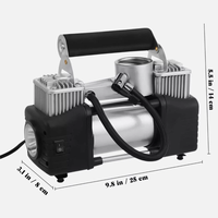 Pompe à air pour pneus de véhicule, kit d'urgence pour voiture robuste, compresseur d'air pour voiture à double cylindre, pompe à air pour pneus, gonfleur d'air automatique