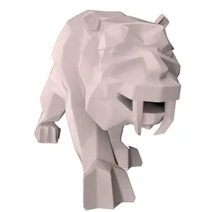 Dai denti a sciabola <span class=keywords><strong>tigre</strong></span> basso poli resina <span class=keywords><strong>tigre</strong></span> statua scultura - Product Image 4