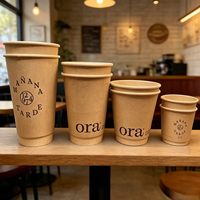Vaso de Papel Desechable de Doble Pared con Logotipo Personalizado, 8oz, 12oz, 16oz, 20oz, para Bebidas Calientes y Café, 2026