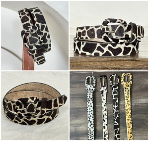 Cheveux fabriqués à la main sur peau imprimé Animal Western femmes ceinture à la main 100% cuir véritable Style Boho fourrure couverture boucle ceinture pour jean - Product Image 3