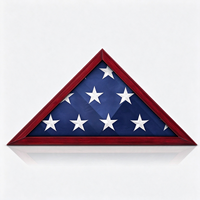 Boîte à drapeau triangulaire en bois pour drapeau funéraire ou de vétéran américain, cadre de présentation mural