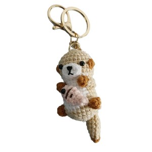 Mini drôle positif Crochet <span class=keywords><strong>loutre</strong></span> <span class=keywords><strong>porte</strong></span>-clés Crochet animaux mer <span class=keywords><strong>loutre</strong></span> cadeaux tricoté poupée anniversaire Graduation cadeaux pour les femmes - Product Image 5