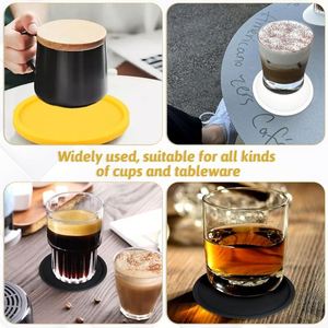 Sous-verres en silicone personnalisés avec logo, 4 pouces, antidérapants, isolation thermique, protège la table des rayures, pour les fêtes, les bars, les bureaux - Product Image 4