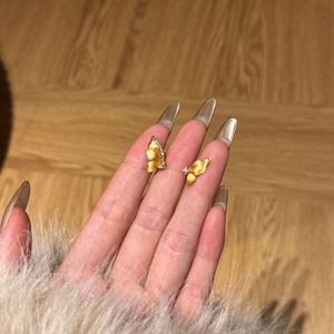 Dylam Dainty Design Hypoallergenic 22K Gold Plated 925 Sterling Silver 5A Zirconia <b>Butterfly</b> Stud Earrings <b>Jewellery</b> Jewelry - Product Image 4