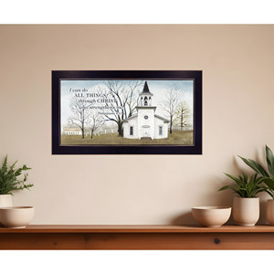 Stampa HMS 1 arte da parete con cornice nera "posso fare tutte le cose" - Product Image 1