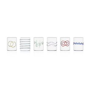 Harlequin Deco <b>Water</b> <b>Glasses</b> Set Of 6 Clear <b>Glass</b> Drinkware - Product Image 1