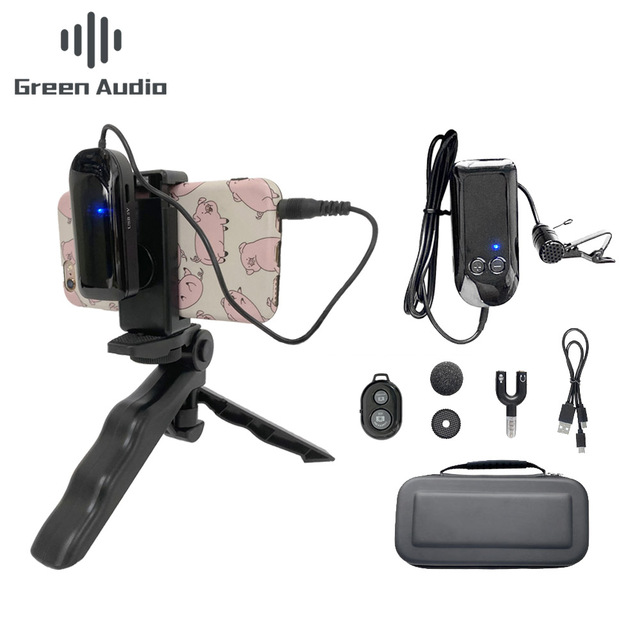 GAW-7511G Vlogging Kit Selfie Stick Tripod With Microphone for Phone Video Shooting Live Streaming YT Recording
