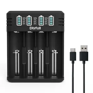 Dlyfull M4S 4 yuvaları akıllı hızlı evrensel pil şarj cihazı için lityum iyon Li-ion NiMH 18650 26650 21700 14500 Batteries piller