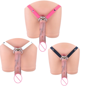 FRRK 176 datar pria Chastity kandang dengan silikon 7.87 inci <span class=keywords><strong>Dildo</strong></span>.sissy Chastity sabuk, terbalik Chastity Cage dengan <span class=keywords><strong>Dildo</strong></span> BDSM Set - Product Image 3