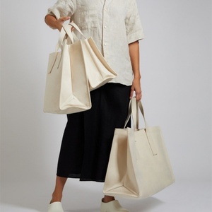 Sac fourre-tout en coton vierge, grande capacité, écologique, recyclable, personnalisable avec logo et taille, en tissu épais et rigide, pour le shopping, vente en gros - Product Image 5