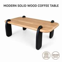 Table basse en bois minimaliste moderne, rectangulaire, pieds à fixation, montage facile, 120x60x34cm, pour salon, hôtel, appartement
