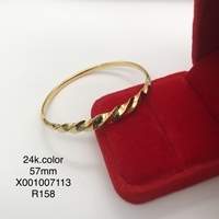 Perhiasan XUPING Berbagai Gaya Wanita Lapis Emas 24k Gelang Polos Bertumpuk Motif Bunga Bulu Gelang Fashion Perhiasan Grosir