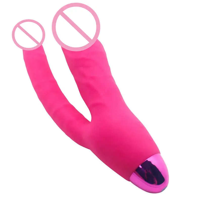 Mainan Seks Dildo Vagina Anal Berkepala Ganda Vibrator