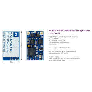 ตัวรับสัญญาณ Mateksys R24-TD ExpressLRS 2.4GHz <span class=keywords><strong>True</strong></span> Diversity SX1281 CRSF สำหรับโดรน FPV และเครื่องบินบังคับวิทยุ ควบคุมระยะไกล - Product Image 5