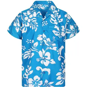 Мужская рубашка, модная 2024 летняя одежда с коротким рукавом, гавайская пляжная Повседневная рубашка с цветочным принтом большого размера