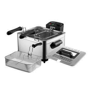 Estilo profesional Acero inoxidable 2000W 5 <span class=keywords><strong>litros</strong></span> Capacidad <span class=keywords><strong>de</strong></span> <span class=keywords><strong>aceite</strong></span> <span class=keywords><strong>2</strong></span> cestas para freír <span class=keywords><strong>Freidora</strong></span> eléctrica con ventana <span class=keywords><strong>de</strong></span> vista - Product Image 3