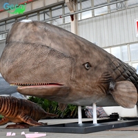 Model Paus Sperma Animatronik Ukuran Asli Gecai, Hewan Laut Robotik Silikon untuk Akuarium, Taman Hiburan, dan Museum