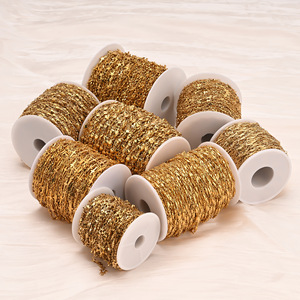 Catena con stella, cuore e croce |   Catena a maglie Pentagon Tulip in acciaio inossidabile placcato oro PVD 18K con perline a riso per gioielli fai da te - Product Image 5