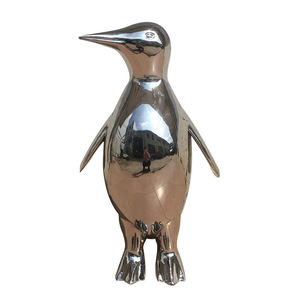 Sculpture de pingouin en acier inoxydable H900MM, finition miroir, pour extérieur, à poser au sol, pièce d'art animalière - Product Image 3