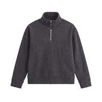 Sweat-shirt pour homme en tricot texturé, col montant, demi-zip, mélange de laine, grandes tailles, coupe ample et décontractée, 6XL 7XL