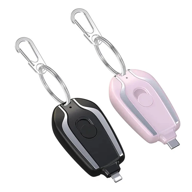 Mini 1500mah Type-C Power Bank Keychain New Design Portable Emergency Phone Charger for Android Mobile Usage