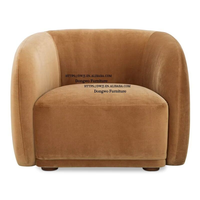 Fauteuil individuel en bois massif et tissu, style rural nord-européen et américain, pour négociation, mobilier