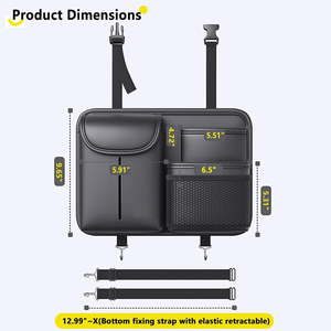 Sac de rangement pour siège arrière de voiture en cuir PU de qualité supérieure avec porte-mouchoirs, grande capacité, organisateur de siège arrière pour l'intérieur du véhicule - Product Image 2