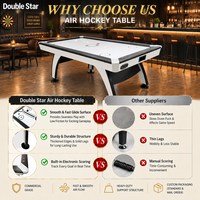 Table de hockey sur air de 7 pieds (84 pouces), blanche brillante, électrique, avec plateau de jeu et marqueur électronique pour bar sportif