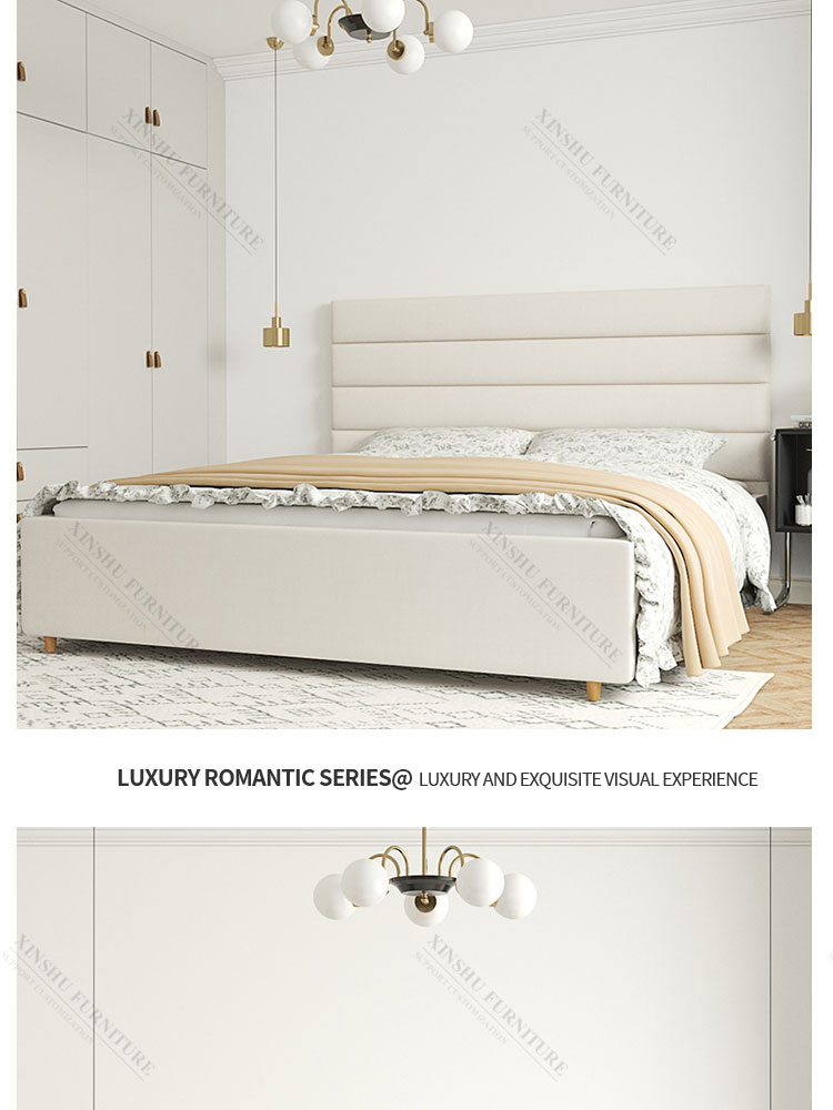 high quality nordic light luxury double simple modern net red bed ins master bedroom 1.8m cloth bed