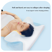 Oreiller orthopédique en mousse à mémoire de forme déchiquetée à rebond lent, forme papillon, pour le soutien du cou et le soulagement de la pression, avec housse amovible, écologique, pour un sommeil réparateur