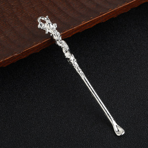 小金色银色金属勺子迷你勺子带环孔复古耳勺吊坠高品质金属钥匙链 - Product Image 4
