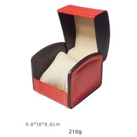 Boîte d'emballage de montre de luxe en carton fait main vert avec logo personnalisé boîte-cadeau de montre en cuir PU