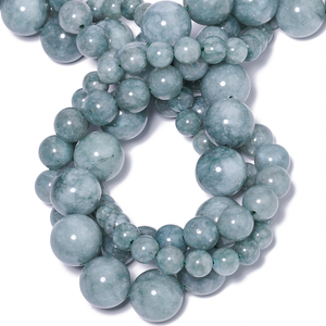ลูกปัดหยกพม่าขนาด 6/8/10/12 มม. แบบเรียบกลม สำหรับทำเครื่องประดับ - Product Image 5