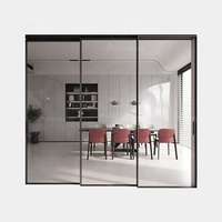 Pintu kaca geser aluminium desain minimalis, beranda pintu kaca interior modern
