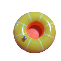 Porte-boissons flottant rond en PVC personnalisé Porte-boissons flotteur de plage imprimé UV Sous-verres porte-gobelet gonflable pour piscine