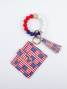 Nuevo Estilo Llavero de Pulsera con Cuentas, Bolso Pequeño para Dama, Funda para Tarjeta de Autobús de Estudiante, Colgante de PU con Flecos - Product Image 4